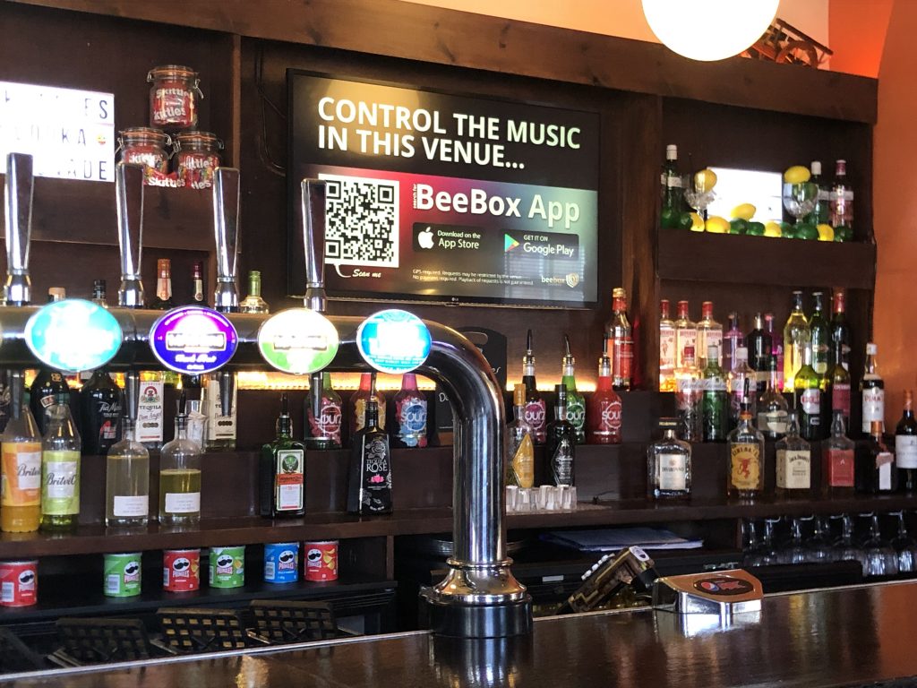 Control the music in this venue BeeBox Systems